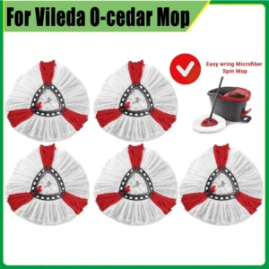 Mop Head Replacement for O-cedar and Vileda EasyWring 1 Tank System Washable Mop Pad Reusable Mopping Cloth 360 Rotatable Mop