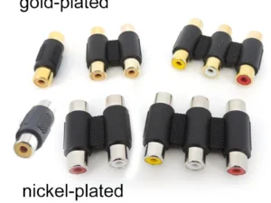 Audio Video 2 Rca 3 rca female to RCA 2rca 3rca female straight Converter AV Coupler Connector gold plated adapter plug Socket
