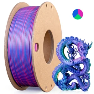 Tri-Color Silk PLA 3D Printer Filament 250g 1.75mm, 3color-in-1 Silk PLA Filament, Fit FDM Printers 3D Printing Filament