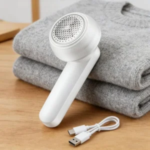 1pcs USB Rechargeable Fabric Shaver, Electric Lint Remover, Sweater Cordless Clothes Defuzzer, Portable Trimmer for Clothes, Furniture, Bed, Couch (White)
