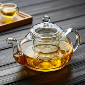 400ml/1000ml Filterable Heat-resistant Thickened Glass Teapot High Borosilicate Glass Flower Tea Pot Heatable Glass Tea Set