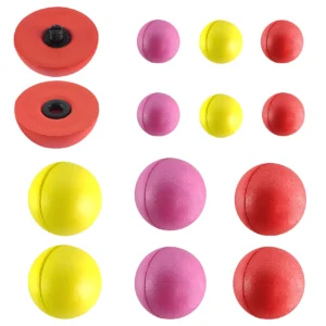 Aventik 12ps Durable & Lightweight Slotted Peg Float High Visibility Round Fishing Float for Both Freshwater and Saltwater