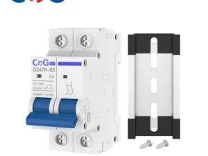 CG AC Miniature Circuit Breaker 2 Pole 6A 10A 16A 20A 25A 32A 40A 50A 63A 120/240V Thermal Magnetic Trip Din Rail Mount Switch