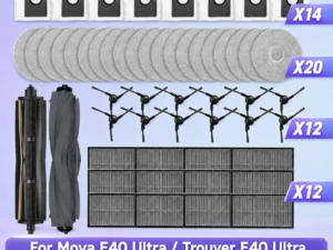 Fit For Mova E40 Ultra/Trouver E40 Ultra, Mova E50 Ultra/E50 Pro Ultra, MOVA P20 Ultra Tricut Side Brush Filter Mop Cloth Bag