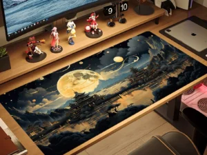 Oversized Minimalist Landscape Mouse Pad Deep Scene Print High-End Black E-Sports Desk Pad Custom Keyboard Accessories for Offic