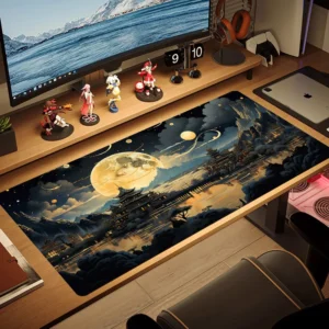 Oversized Minimalist Landscape Mouse Pad Deep Scene Print High-End Black E-Sports Desk Pad Custom Keyboard Accessories for Offic