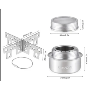 Camping Stove Portable Mini Aluminum Alloy Alcohol Stove with Lid Outdoor Camping Hiking Backpacking Cooking Stove