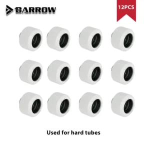 Barrow 12 PCS G1/4” Thread OD12/14/16mm Hard Tube Fitting Kit Anti-off Adapter Compression Connector for Computer Water Cooling
