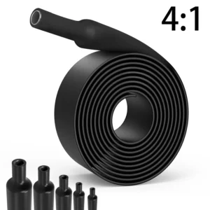 Φ4mm-Φ52mm Heat Shrink Tubing-4:1 Ratio Dual Wall Adhesive Lined Shrinkable Wire Wrap Tube Waterproof Industrial Black