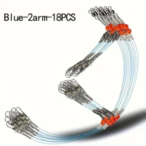18PCS Fishing Leaders,Saltwater Tackle Rig with Swivels Snap, High-Strength Fishing Wire Gear Equipment for Lures Bait