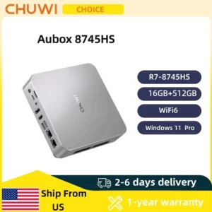 Chuwi Aubox Mini Pc Amd Ryzen7 8745Hs 16Gb Ddr5 512Gb Ssd Wifi 6 Bt5.1 2.5g Lan Support Quad Displaysup to 4K Windows 11 Pro