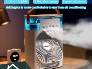 New 3 In 1 Fan AIr Conditioner Household Small Air Cooler LED Night Light Portable Humidifier Air Adjustment Fan Office Home Fan
