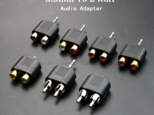 Cltgxdd 1 Piece 3-Pole 3.5mm Dual Channel Jack Stereo Male Pair 2 RCA Plug Female Adapter Y Splitter RCA Audio Adapter Connector