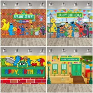Cartoon Monster Biscuit Theme Birthday Party Decorations Backdrop Kids Birthday Party Supplies Decor Photography Banner Gift