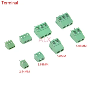 10Pcs KF120/KF128 2.54mm/3.5mm/3.81mm/5.0mm/5.08mm Pitch 2p/3p Straight Pin Pcb Screw Terminal Block Connector 2/3/4/5/6/8/10Pin