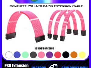 Computer PC Case PSU Extension Cable 18AWG ATX 24Pin GPU 8Pin CPU 8Pin Power Cord Cable Kit Lone Snakeskin Net 4 In 1/10 Colors