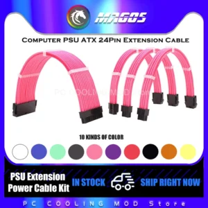 Computer PC Case PSU Extension Cable 18AWG ATX 24Pin GPU 8Pin CPU 8Pin Power Cord Cable Kit Lone Snakeskin Net 4 In 1/10 Colors