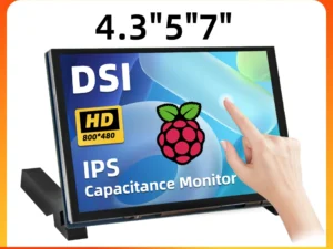 IPistBit 4.3/5/7 Inch DSI Touch Screen LCD Display Portable Capacitive Touchscreen Monitor 800x480 for Raspberry Pi 5 4 3 3B+ 2