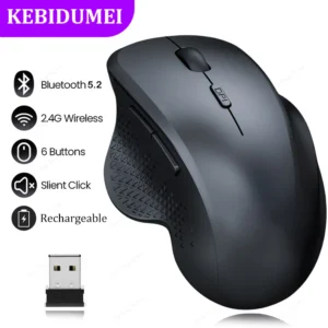Dual-Mode Bluetooth 5.2 Mouse 2.4G Wireless Mouse 6 Keys Rechargeable Gaming Mouse 1600DPI Optical Mouse For PC Laptop Tablet