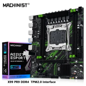 MACHINIST X99 PR9 Motherboard With TPM2.0 Interface Support LGA 2011-3 Xeon CPU DDR4 RAM SATA/NVME M.2 Slot USB3.0