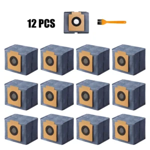 12 Pack Dust Bags for eufy X10 Pro Omni Robot Vacuum and X8 Pro with Self-Empty Station, With 1 Orange Brush