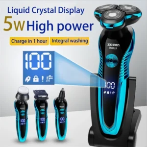 ZOZEN Electric Razor Electric Shaver Washable Rechargeable Body Hair Clipper Shaving Machine for Men Beard Trimmer Wet Dry Use