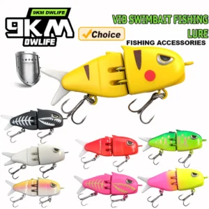 9KM Swimbait Fishing Lure VIB Slow Sinking Wide S Motion Lure with 3D Eyes Mini Glide Bait ABS Material for Bass Trout Fishing