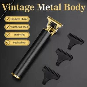Men Electric Vintage Shaver Barber Cordless Hair Cutting Machine USB Charging Hair Trimmer Portable Hair Clipper Suitable