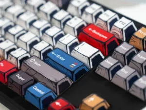 Manga Style Keycap Set PBT 136 Keys Cherry Classic Hundred Light Colour Block Keycaps for 60/84/98/108 Mechanical Keyboard Skins