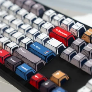 Manga Style Keycap Set PBT 136 Keys Cherry Classic Hundred Light Colour Block Keycaps for 60/84/98/108 Mechanical Keyboard Skins