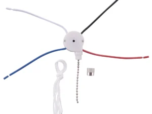 Ceiling Fan Switch Kit 3 Speed 4 Wire, Fan Switch Zipper Speed Control Switch, ZE-208S Pull Wire Switch with Rope Silver