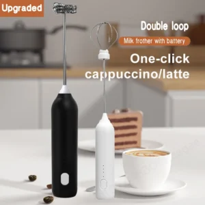 Electric Milk Frother 2 In 1 Rechargeable Blender Stainless Steel 3 Speeds Coffee Mixer Egg Beater Handheld Foam Maker Tools