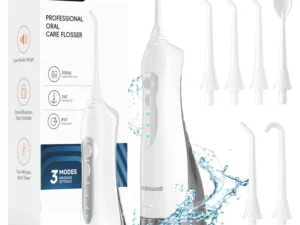 D52 Portable Cordless Water Flosser USB Rechargeable Water Jet Floss Tooth Pick 6 Jet Tip 300ml 3 Modes Teeth Clean for Travel