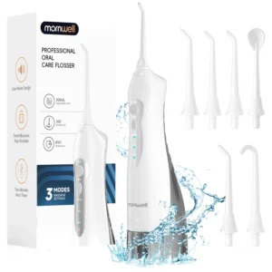 D52 Portable Cordless Water Flosser USB Rechargeable Water Jet Floss Tooth Pick 6 Jet Tip 300ml 3 Modes Teeth Clean for Travel