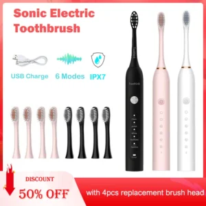 Sonic Electric Toothbrush IPX7 Waterproof Whitening Tooth Brush Oral Care Rechargeable Automatic Adult Powerful Smart Toothbrush