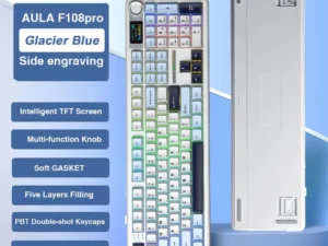 AULA F108 Pro Gaming Mechanical Keyboard Tri Mode Custom Multi-Knob Screen RGB Esports Wireless Keyboard with TFT Smart Display