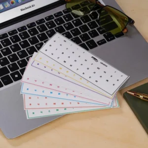 Ukrainian Language Keyboard Stickers for Desktop and Laptop Computers, Single Transparent Side-Engraved Stickers