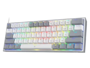 Redragon K617 Fizz 60% Wired RGB Gaming Keyboard, 61 Keys Hot-Swap Compact Mechanical Keyboard Red Switch