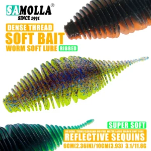 SAMOLLA Worm Silicone Soft Lure Fishing Lure Bellows Gill Artificial Pike Bass Swimbait Rig For Fishing Baits leurre souple