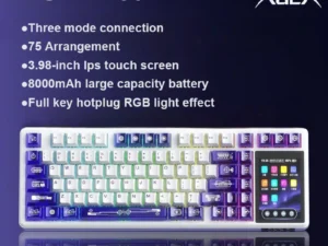 AULA L99 Intelligent Screen Mechanical Keyboard Bluetooth Wireless Tri-mode Night Gaming Laptop Keyboard 8000mAh Raindrop Switch
