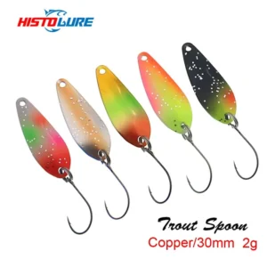 Trout Fishing Spoons Jigging Baits  2g 30mm Copper Casting Metal Artificial Spinner Hard Baits For Trout Chub Perch Salmon