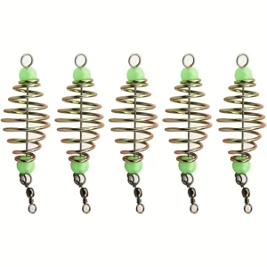 5Pcs Fishing Bait Trap Cage, Spring Feeder Basket Holder, Lure Bait Cage Fishing Accessories, Carp Fishing Tackle for Easy Bait