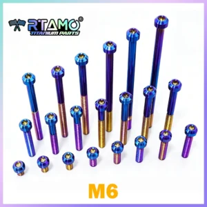 RTAMO Gr5 Titanium Alloy Bolt M6X7.5-120 Motorcycle Engine Brake Clutch Pump Screws (1pc)