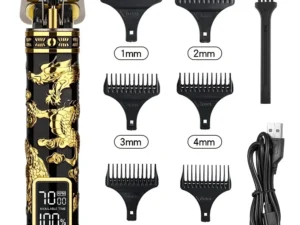 Electric Hair Clipper Professional Men's Hair Clipper LCD Display T-Blade Trimmer Zero Gap Cordless Rechargeable Men's Trimmer G