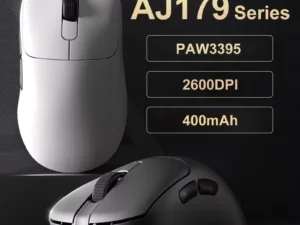 AJAZZ AJ179 PRO PAW3395 Lightweight Wired Wireless Mouse with Magnetic Charging Base Ergonomic Macro Gaming Mouse for PC Laptop