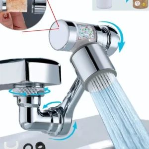 Universal Dual Modes Faucet Extender with Filter Metal 1080 Swivel Tap Bubbler Nozzle Sprayer Filtered Kitchen Faucet Extension