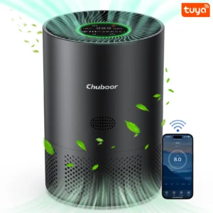 Chuboor Air Purifiers for Home H13 True HEPA for Bedroom Room kitchen washroom for Smoke and Dust Pollen Odors PM2.5 Detection 185m ³/h CADR supports Tuya app for 30-40 square meters of Clean Purifier Effectively improve air quality allergen