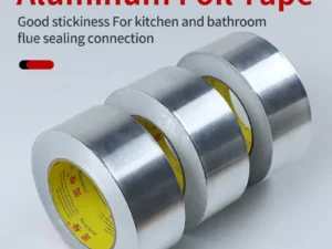 High Temperature Resistance Aluminum Foil Tape Kitchen Pipe Repair Tape Adhesive Sealing Foil Heat Insulation Leak Proof Tape
