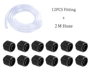 Barrow Soft Tube Fittings Combo Kit 3/8''Thick 9.5*15.9mm/9.5*12.7mm PC Water Cooling System,Black White Silver Gold