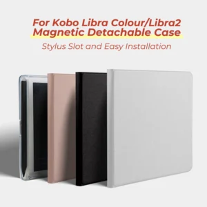 Twosheep suit for Kobo Libra Colour Kobo Libra2 Magnetic Detachable Case Cover with Stylus Slot Clear Back Auto Wake Cute Style